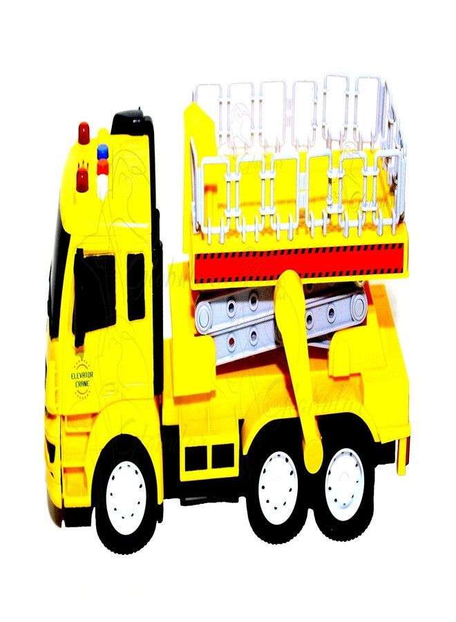 Globular Elevator Crane Friction Pull Back Vehicle Truck Engineering Set Toys for Girls Boys 28 CM Light and Sound +3 Year Best Gift Your Children - Image 1